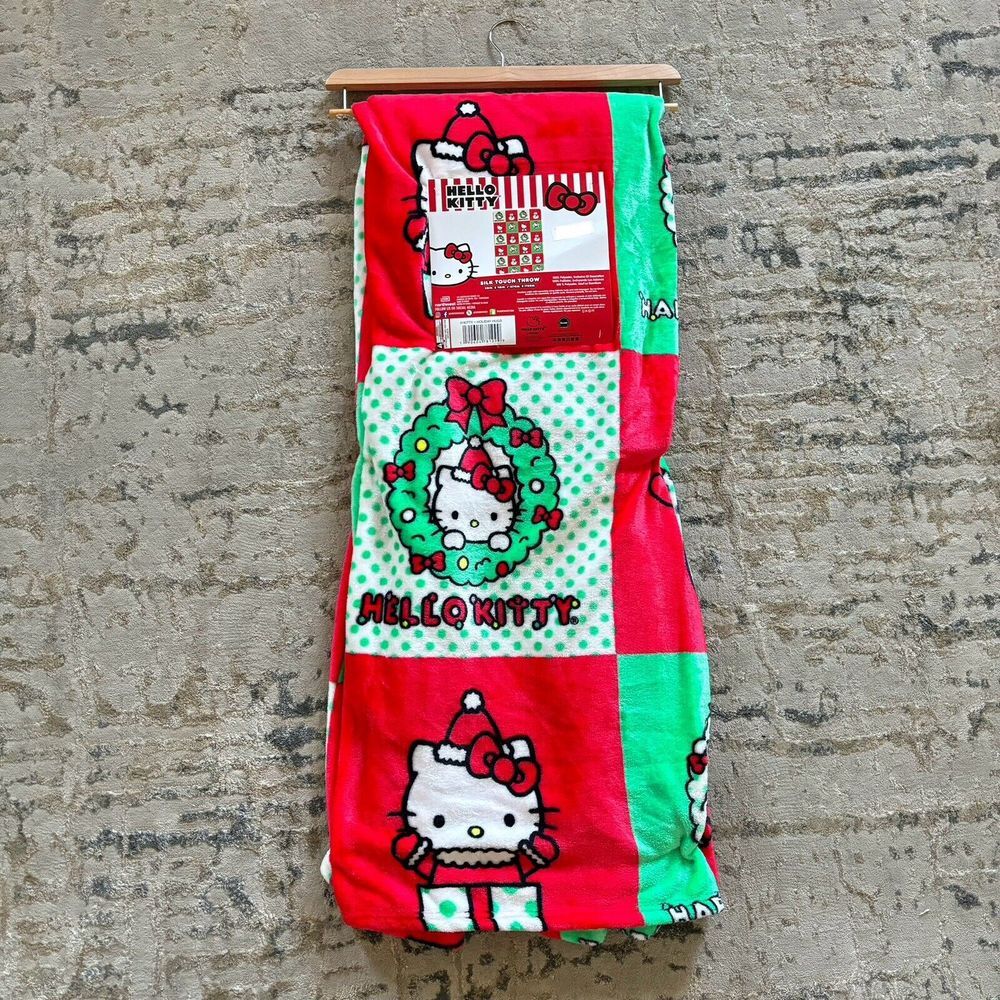 NEW Hello Kitty Christmas Silk Touch Throw‎ Blanket 50" x 70" Holiday Christmas